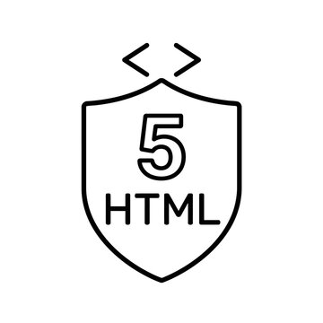 HTML5 Security Shield Line Vector Icon
