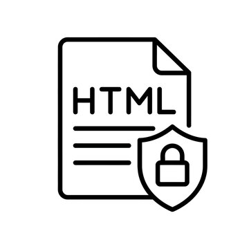 HTML File Protection Line Outline Icon

