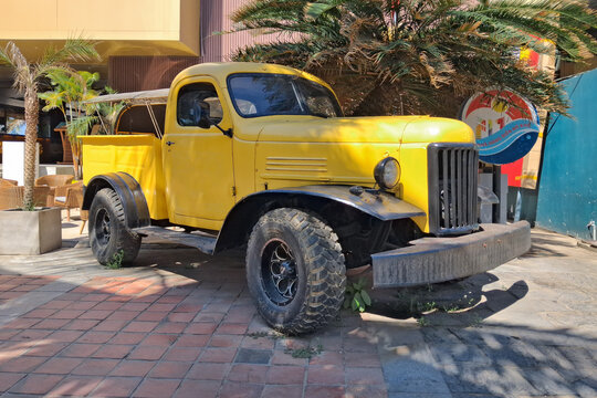 Da Nang, Vietnam - June 21 2026: Customed ZIL-157 with the chassis shortened to a 4&times;4 instead of the original 6&times;6.