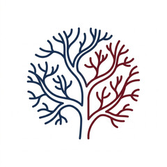 Obraz premium Abstract Tree Branches Symbolizing Growth and Division.