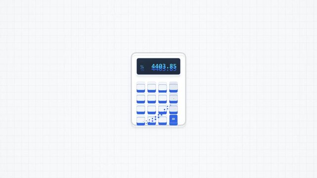 Animated compound interest calculator on screen, looping, 2K