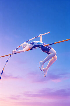 	2.5D Pole Vaulter Clearing
