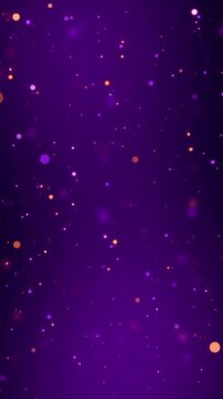 abstract purple christmas and new year shiny glitter and bokeh lights animation, pink and gold particles cosmetics and beauty stream vertical social media motion background