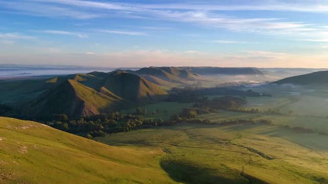 Andreevskie Shishki&mdash;velvety hills on the border with Bashkiria in the Orenburg region&mdash;at dawn, shrouded in mist.