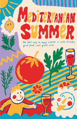 Fototapeta premium Mediterranean Summer Illustration 