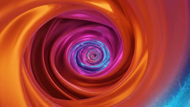 Abstract spiral rotates in deep purple and blue hues. 5 words.