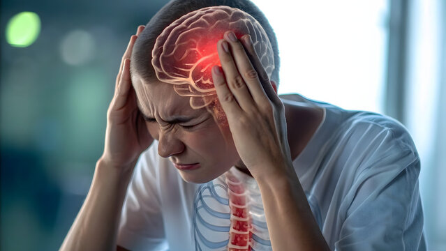 Severe headache concept art 