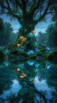 Beautiful nature images of trees and mountains, 4K images generated by AI.