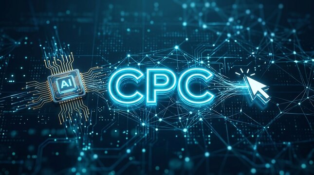 CPC cost per click, digital marketing analytics, online advertising finance with business interface