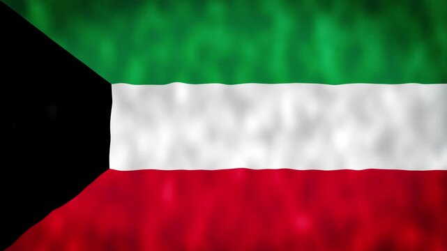 Kuwait National Flag Waving Animation With Realistic Fabric Texture. 4K Seamless Loop Of The Kuwaiti Flag With Realistic Fabric Movement, Patriotic Symbol. Independence And National Pride Concept.
