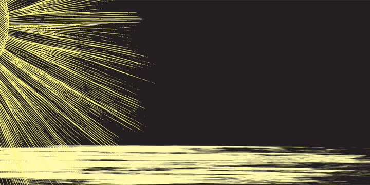 An artistic illustration featuring high contrast, reminiscent of woodcut or linocut styles. It has a retro, mystical, or vintage feel, similar to illustrations found in old books or tarot cards.