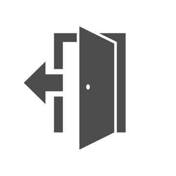 Evacuation exit direction glyph icon