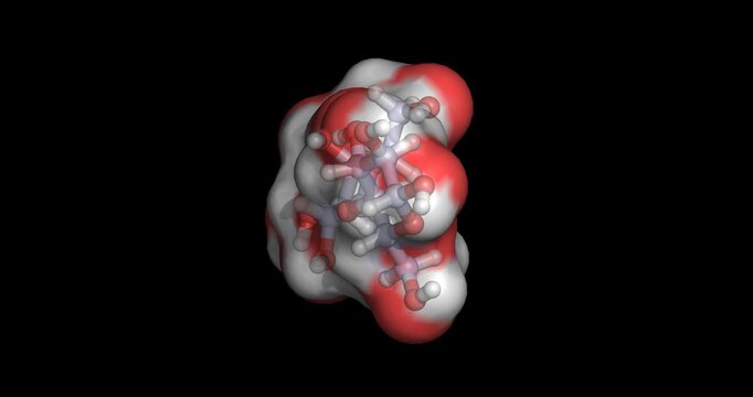 Lactose, milk sugar (galactose + glucose, 3D molecule 4K spinning