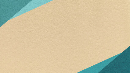 Light cream paper texture background with emerald, teal geometric corners gradient layers, copy space for banner presentation © nikol85