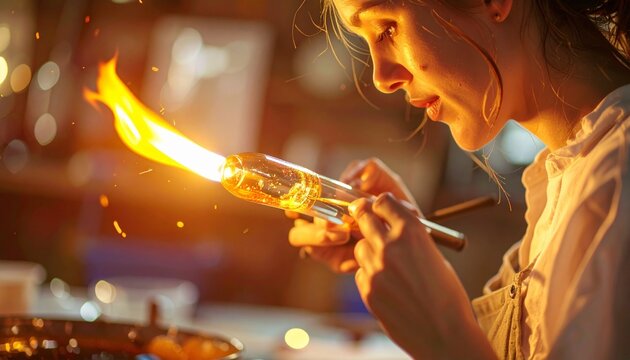 Chef preparing gourmet dish with flaming pan in kitchen.