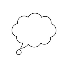 Fototapeta premium White Outline Thought Bubble Transparent Background