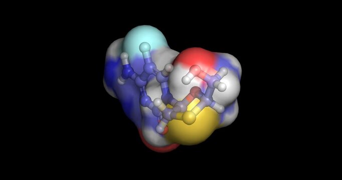 Emtricitabine, reverse transcriptase inhibitor for HIV-1 and chronic hepatitis B, 3D molecule 4K