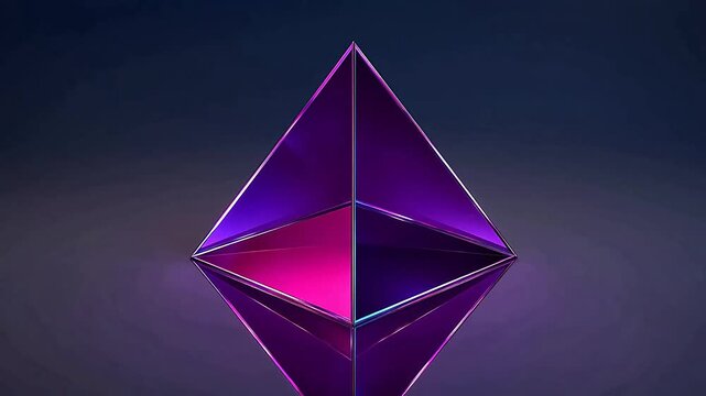 Digital technology 3d model vector gradient blue and purple abstract background