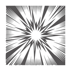 Naklejka premium Dark grey starburst explosion lines radiating from center white abstract