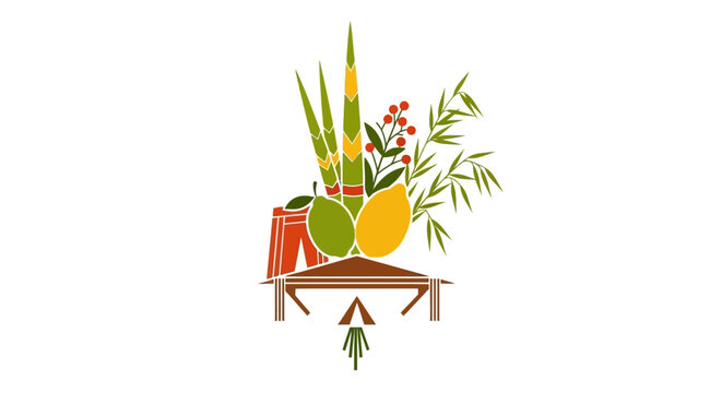 Traditional Assamese Bihu festival illustration with gamosa and harvest symbols.