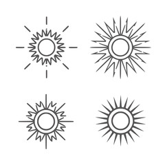 Four stylized sun with radiating lines and jagged edges © Mahin