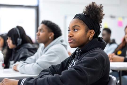 Black Students student electronics headphones.