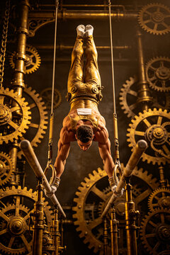 	Steampunk Parallel Bars Gymnast