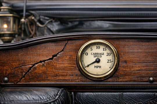 A close-up shot of a clock on a car dashboard