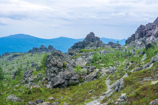 Mountain landscape on a cloudy day