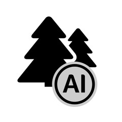 Obraz premium This AI vector illustration features a minimalist tree icon design, perfect for digital app interfaces. Clean shapes create a nature-focused aesthetic for modern software tools.
