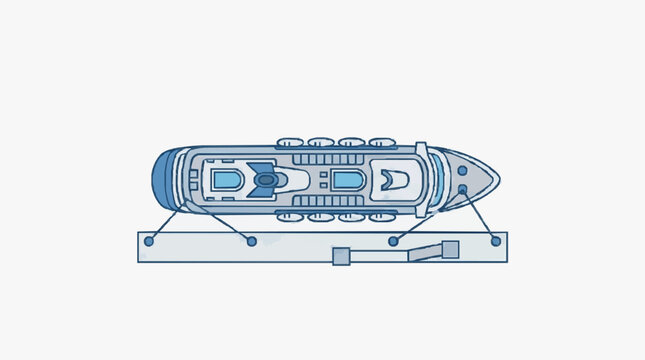 Top View of a Cruise Ship Docked at a Pier.