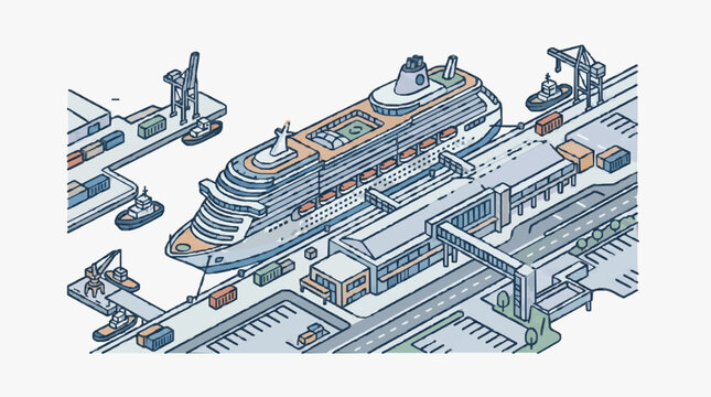 Cruise Ship Under Construction in Dry Dock.