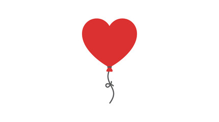 Red heart shaped rubber balloon floating. © beatrice