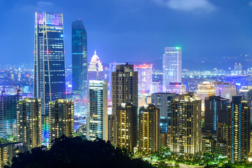 Obraz premium 台湾にある台北のとても美しい街並み夜景A beautiful night view of Taipei, Taiwan