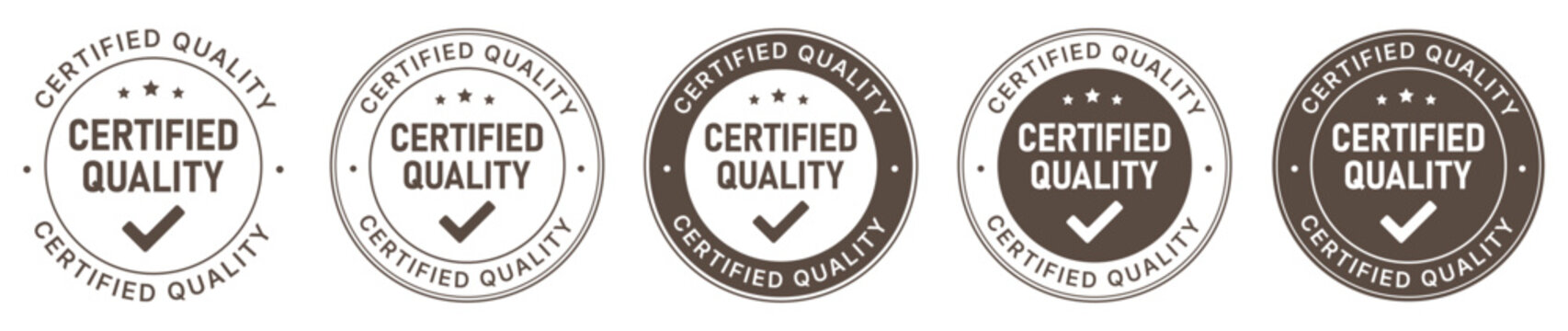 Certified Quality Badge Collection Set with Premium Verification Seals and Check Mark Label Designs