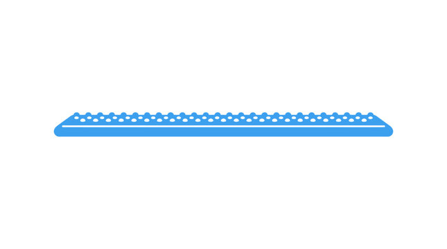 Blue keyboard icon flat design, isolated on white background, simple vector illustration