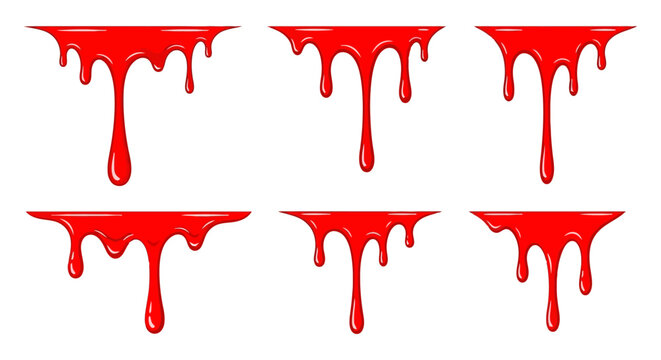 Red Blood Splatter Drip Pattern Vector Design.