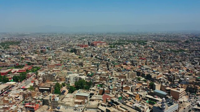 Endless Cluster of Houses and Alleys Urban Density Drone Shot