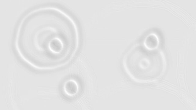 drop falls into water and diverging circles of water on white background in slow motion | White water wave ripple effect transparent channel top view | slow motion scene of waterdrop dropping 4K