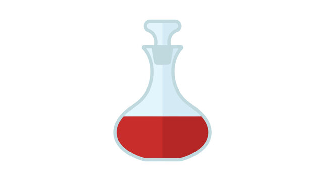 Glass Decanter with Red Liquid