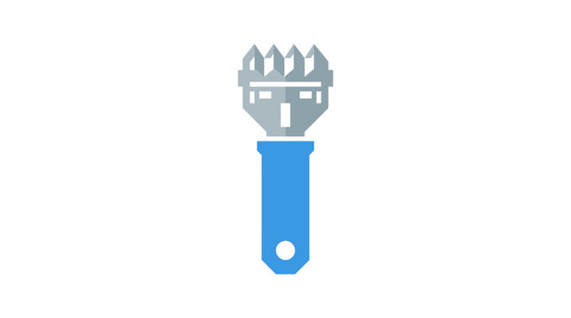 Citrus Zester Tool with Blue Handle Isolated on White Background