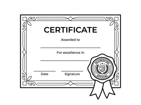 Blank certificate for awards and recognition