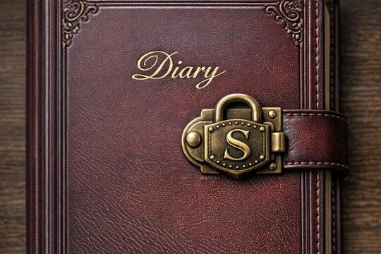 A book with a locked diary, ideal for use in fiction stories or as a design element