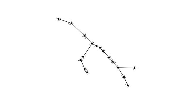 Astronomy star map, constellation pattern, black line art, celestial navigation, vector illustration