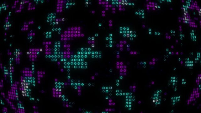 Digital Data Stream Of Binary Code Teal And Purple Abstract Background