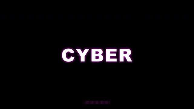 Pink glowing cyber text animation for futuristic tech and internet theme
