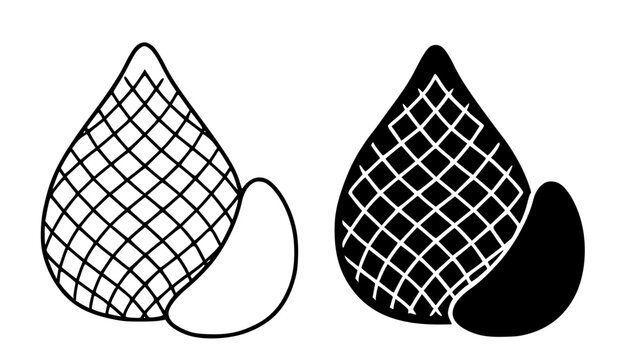 Fruit icon, minimalist illustration of salak in outline and silhouette design