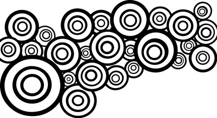 Fototapeta premium Black and white concentric circles, geometric shapes, abstract background, vector graphics