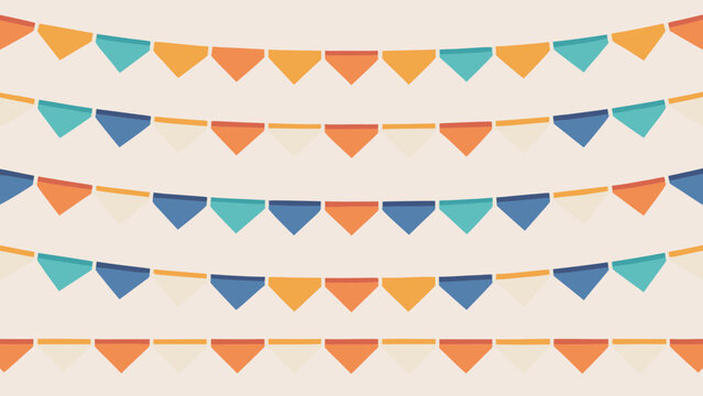 Triangular Pennant Banners A Repeating Vector Pattern On Beige Background