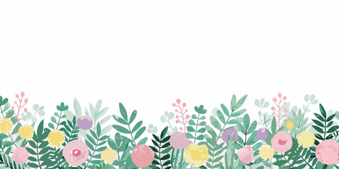 Floral Ornament Vector Illustration With Pastel Colors And White Background © Raju